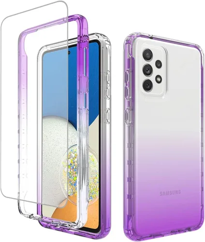 Vista 8 de Funda de teléfono para Galaxy A73 5G, Samsung A73 5G con protector de pantalla de vidrio templado, carcasa protectora de cuerpo completo