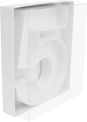 Vista 6 de Número de cartón pequeño de 8 pulgadas con caja y cubierta Bandeja dulce Contenedor de papel de embalaje Mache recortes (0)