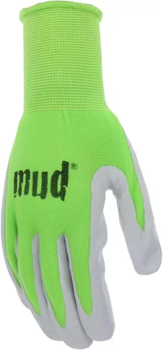 Vista 3 de Everyday Mud - Guantes de trabajo de palma de cuero sintético reforzado de alta destreza para mujer
