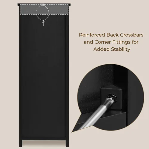 Vista 7 de Yaheetech Armario de suelo de baño, organizador de almacenamiento lateral de madera, 4 cajones, gabinete independiente para baño/pasillo/sala