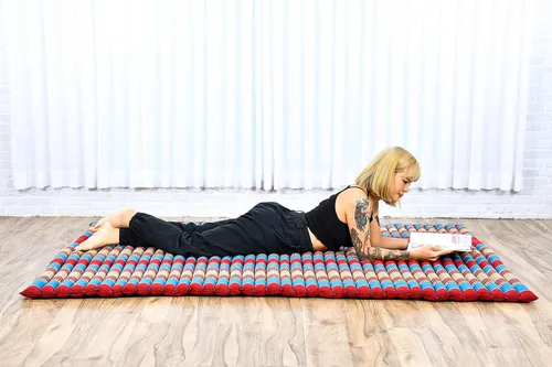 Vista 519 de Leewadee colchón tailandés enrollable para cama de invitados, tapete de yoga, para masaje tailandés, ecológico, orgánico y natural.