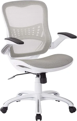 Vista 14 de Office Star Riley - Silla de escritorio ventilada para gerente con asiento y respaldo de malla transpirable, base negra con negro