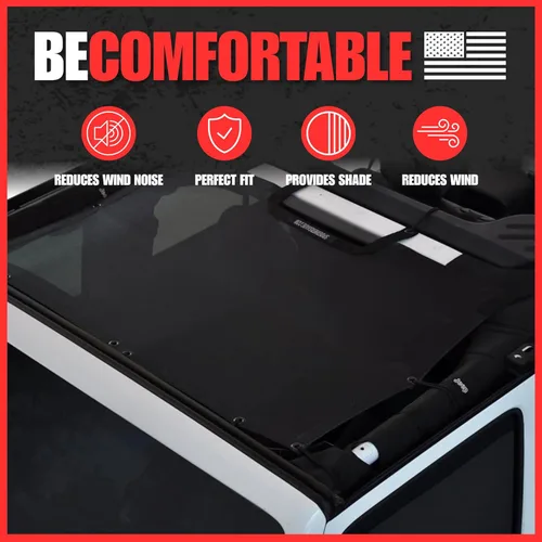 Vista 6 de Malla para sombra SPIDERWEBSHADE para Jeep Wrangler JKini con protección UV, accesorio hecho en EE.UU., para tu JK de 2 puertas y JKU de 4 puertas