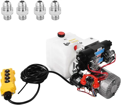 Vista 10 de Unidad de potencia hidráulica de 12 V 3200 PSI, bomba hidráulica de doble efecto para remolque volquete y elevación de automóviles