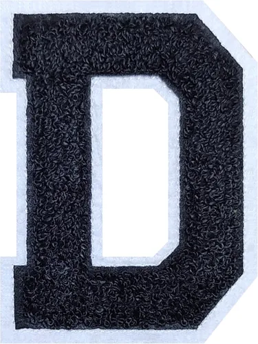 Vista 34 de 2 parches de letras de felpilla termo-adhesivas de 2.5", parches de letras universitarias de punto de felpilla para ropa (negro/blanco 2-1/2, S)