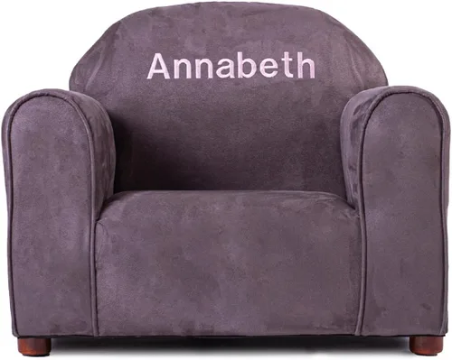 Vista 13 de Silla infantil personalizada, personaliza con nombre, tapicería de microgamuza suave, sillón bordado para niños, marco de madera resistente, fácil