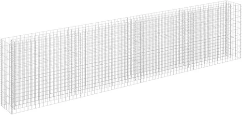 Vista 9 de vidaXL Gabion - Maceta elevada para pared, jardín, césped, patio, jardín, jardín, jardín, jardín, jardín, flores, acero galvanizado, 35.4 x 35.4