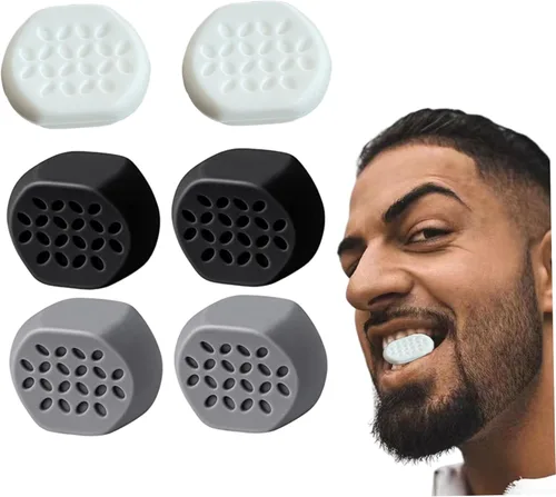 Ejercitador de mandíbula, ejercitador de mandíbula para hombres y mujeres, 6 piezas de ejercicio de línea de mandíbula masticable, reductor de