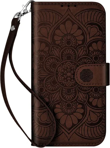 Funda tipo cartera para iPhone 11, bloqueo RFID, soporte para 3 tarjetas con ranura para tarjetas de crédito, funda protectora magnética de piel