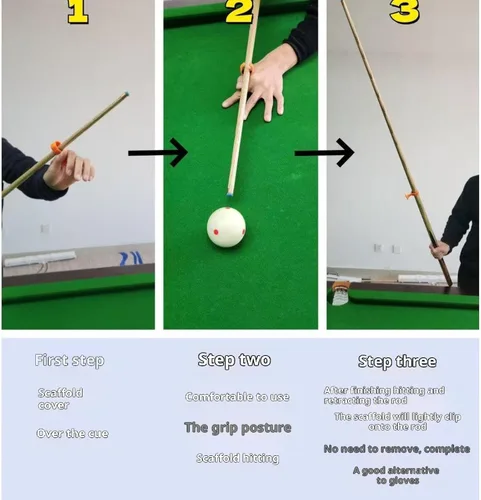 Vista 5 de 2 guantes de billar con puente de piscina con acolchado antideslizante para hombres y mujeres, accesorios de billar de piscina