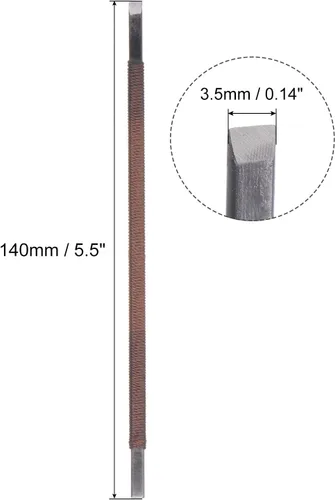 Vista 2 de uxcell Cuchillo para tallar cinceles de madera, 0.138 in de acero al manganeso punta plana herramienta de mano para carpintería Graver 5.512 in