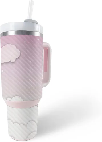 Vista 10 de MightySkins - Skin de fibra de carbono compatible con el vaso Stanley The Quencher H2.0 FlowState de 30 onzas, diversión de los años 90, acabado