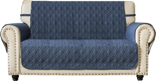 Vista 8 de Ameritex Funda de sofá biplaza, protector de muebles acolchado resistente al agua con patas antideslizantes traseras para perros, niños y mascotas