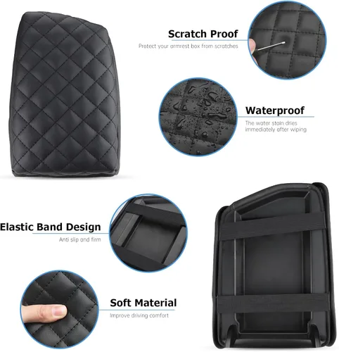 Vista 4 de INTGET Cubierta de Consola Central para VW Volkswagen Tiguan Accesorios 2019 2020 2021 2022 2023 2024&Taos 2022-2023 2024 Funda de Respaldo de Brazo