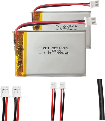 Vista 9 de Batería de polímero de litio KBT 3.7V 400mAh: 303040 Reemplazo de baterías de iones de litio recargables con conector JST 2.0 para grabadora
