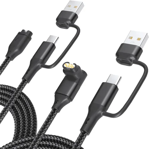 Vista 8 de Paquete de 2 cables de carga 2 en 1 para reloj Garmin de 3.3 pies, cable de carga USB con tipo C para Fenix 8 7 7X 6 Pro, Forerunner 970 965 570 265