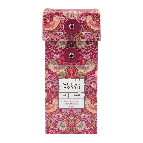 Vista 3 de William Morris At Home Strawberry Thief - Crema de manos suave y cuidada Perfumado de pachulí y bayas rojas Estampado de ladrón de fresa