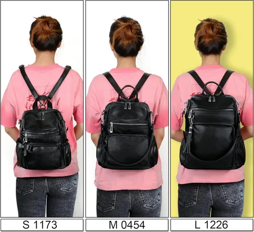 Vista 3 de UTO Mochila de cuero vegano para mujer, diseño de moda, convertible con borla, para viajes, con borla