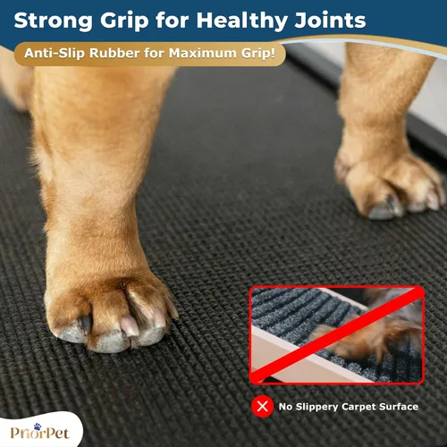 Vista 3 de Rampa para perros para sofá, antideslizante, resistente, plegable, soporta hasta 200 libras, ajustable de 7 a 20 pulgadas, plataforma de aterrizaje