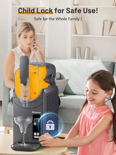 Vista 5 de RELEXNOW Máquina de granizado para el hogar, 6 programas preestablecidos, frappés de servicio suave, batidos, margaritas y bebidas congeladas,