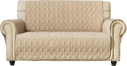 Vista 11 de Ameritex Funda de sofá biplaza, protector de muebles acolchado resistente al agua con patas antideslizantes traseras para perros, niños y mascotas