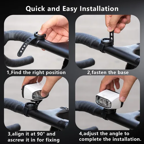 Vista 3 de Barra de luz para faros delanteros de ebike 830/1080 lúmenes, luces LED delanteras para bicicleta de noche, recargable, IP65, impermeable, 2 Blanco