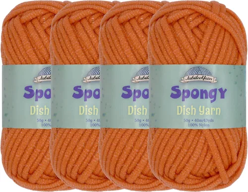 Vista 23 de JubileeYarn Hilo esponjoso para platos - 50 g/madeja de nylon grueso - paño de cocina - negro - 4 madejas
