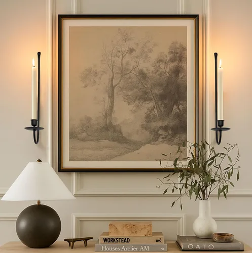 Vista 7 de Juego de 2 Portavelas Candelabros de Pared de Metal Soportes de Velas de Pared Modernos Colgantes para Sala de Estar Casa de Campo Chimenea Boda