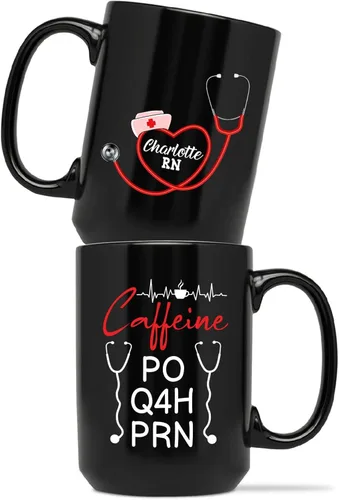 Vista 13 de Taza personalizada con texto en inglés «A Truly Great Nurse Is Hard To Find Difficult To Part With And Impossible to Forget », taza de café