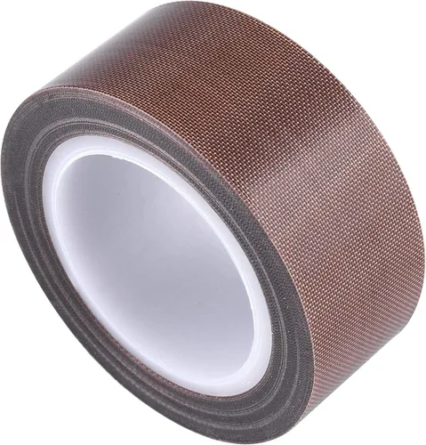 Cinta de teflón, cinta de PTFE de tela de 1 en 30 pies para máquina selladora de impulso manual o al vacío, cinta adhesiva recubierta de PTFE para