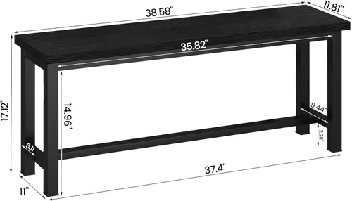 Vista 13 de DKLGG Bancos de comedor, banco de cocina de 39 pulgadas, par de 2 para sala de estar, dormitorio, bancos de entrada industrial, banco de comedor