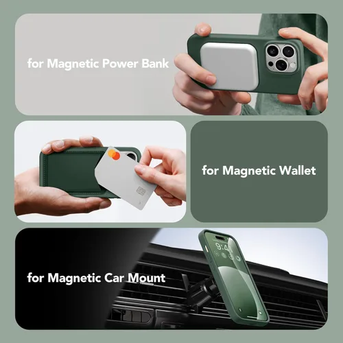 Vista 1197 de GONEZ Funda magnética para iPhone 14, compatible con Magsafe, con protector de pantalla + protector de cámara, forro de microfibra antiarañazos