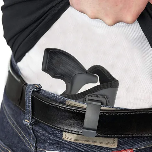 Vista 3 de IWB Revolver Holster by Houston Gun Holsters - ECO Leather Concealed Carry Soft Material - Suede Interior for Protection - Fits Any 38 J Frames