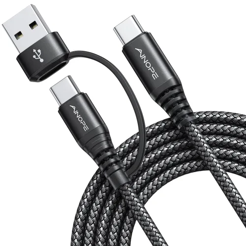 Vista 9 de AINOPE Cable USB C a USB C, cable USB C de 1 pie de carga rápida con adaptador USB a USB C, cable USB a USBC de 60 W para iPhone 17 Pro Max Air tipo