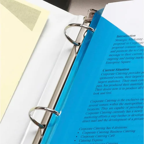 Vista 3 de Funda traslúcida Smead, 3 orificios, tamaño carta, 5 por paquete, Variados