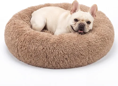 Vista 55 de Cama relajante de 30 pulgadas para perros medianos, color gris oscuro, cama lavable y antiansiedad