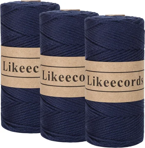 Vista 58 de Likeecords 100% Hilo de Ganchillo de Algodón Cordón de Bolsa de 2mm 170m Cordón de Macramé de 2mm Hilo de Crochet Cuerda de Macramé Regalo para Verde