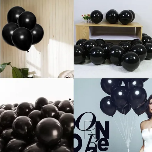 Vista 4 de Globos de fiesta negros de 5 pulgadas, 100 mini globos de látex gruesos para decoración de cumpleaños, boda, baby shower (negro)