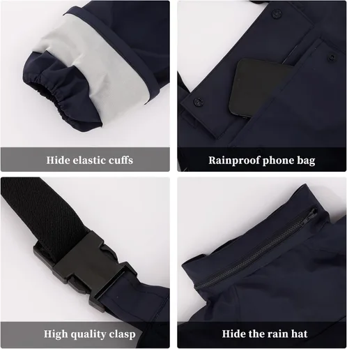 Vista 6 de Rain Suit For Men & Women Waterproof Heavy Duty Rain Gear Reflective Jacket & Bib Pants for Fishing Outdoor Work