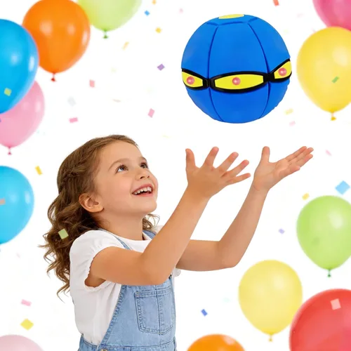 Vista 2 de Bola mágica que rebota, platillo volador mágico, juguete de doble forma libremente intercambiable con 6 luces, interacción entre padres e hijos