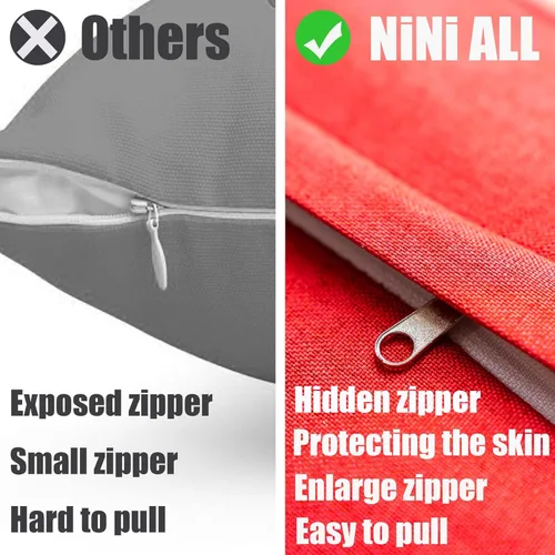 Vista 4 de NiNi ALL - Juego de 2 fundas de almohada impermeables para exteriores, decorativas, para casa de campo, jardín, patio, tienda de campaña, sofá