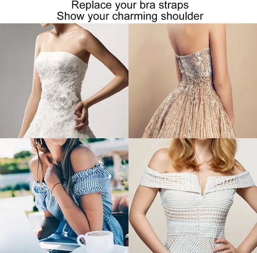 Vista 7 de dgdgcool Correas transparentes para brasier, 2 pares de correas invisibles para sujetador, antideslizantes, ajustables