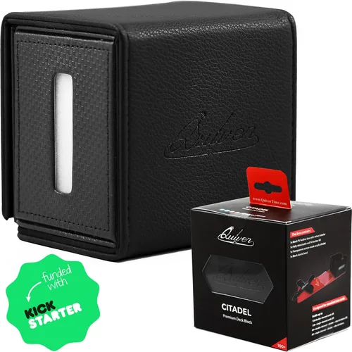 Quiver Time Black Citadel Deck Block for Magic: the Gathering Cards - TCG 100+ Premium Commander Deck Box, caja de mazos MTG para tarjetas, dados y