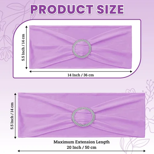 Vista 2 de MDS - Paquete de 100 bandas elásticas de elastano para sillas con lazo de alta calidad, con hebilla deslizante, ajuste universal, lazos elásticos