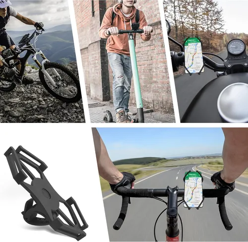 Vista 4 de Soporte desmontable para teléfono de bicicleta, ajuste de rotación de 360 grados, adecuado para teléfonos inteligentes de 4 a 6.5 pulgadas