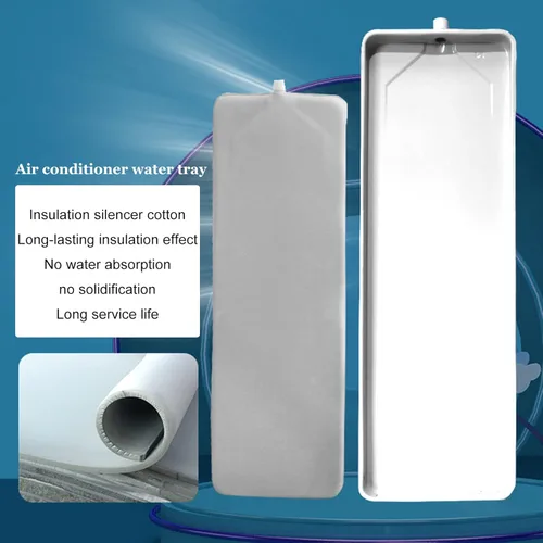 Vista 4 de Bandeja de goteo de aire acondicionado, bandeja de drenaje de condensado, bandeja de metal galvanizado, kit de montaje de drenaje con tubo