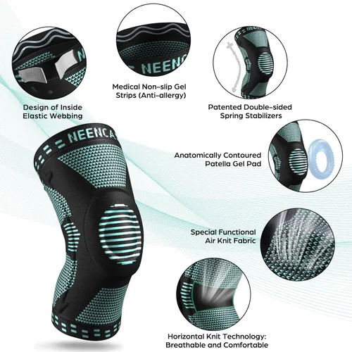Vista 2 de NEENCA Professional Knee Brace for Pain Relief, Medical Knee Support with Patella Pad & Side Stabilizers, Compression Knee Sleeve for Meniscus Tear