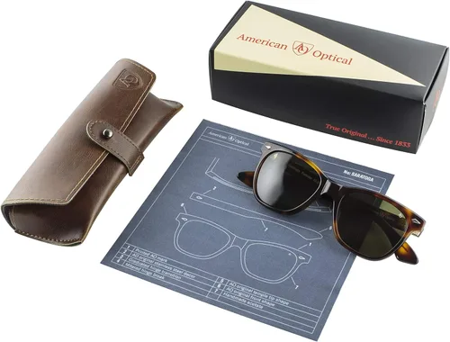 Vista 7 de AO Saratoga Gafas de sol Cristal amarillo Lentes de nailon AOLite verde calobar polarizadas 54-19-145