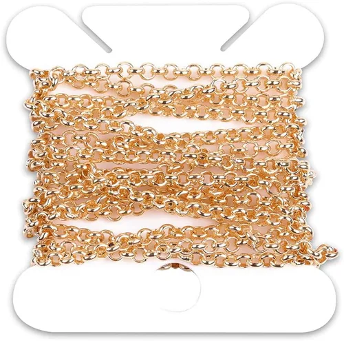 Vista 18 de JOE FOREMAN Cadena de latón de 39.4 in con oro de 14 quilates para collar y joyería, 39 pulgadas