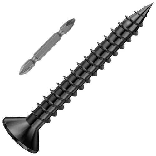 Vista 19 de Wensilon # 4X1 (460PCS) Tornillo de madera negro de cabeza plana 3X25, cabeza plana autorroscante de metal rápido